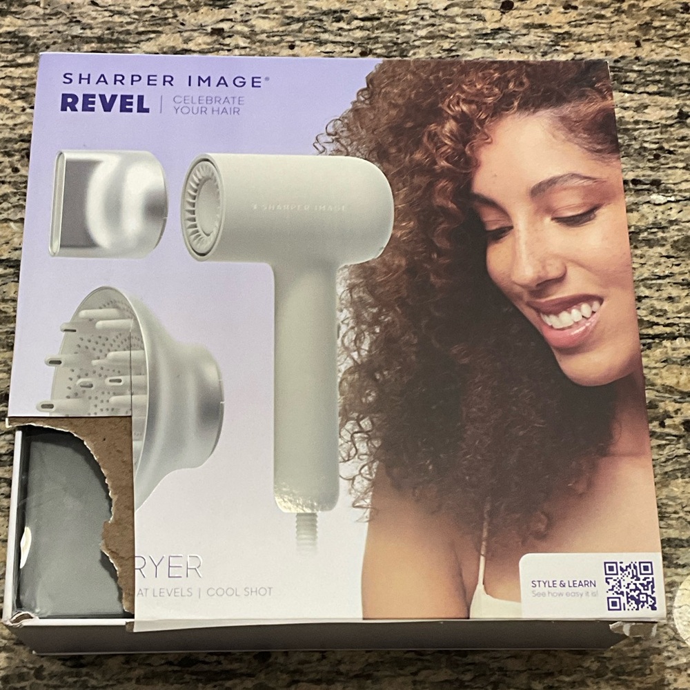 Sharper Image Revel Hair Dryer with Diffuser & Nozzle